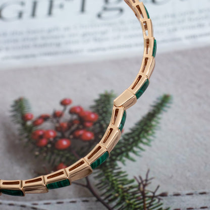 [Solara Jewelry]SERPENTI BRACELET PINK GOLD MALACHITE