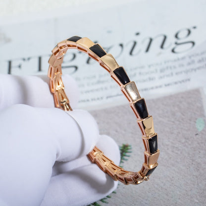 [Solara Jewelry]SERPENTI BRACELET PINK GOLD ONYX