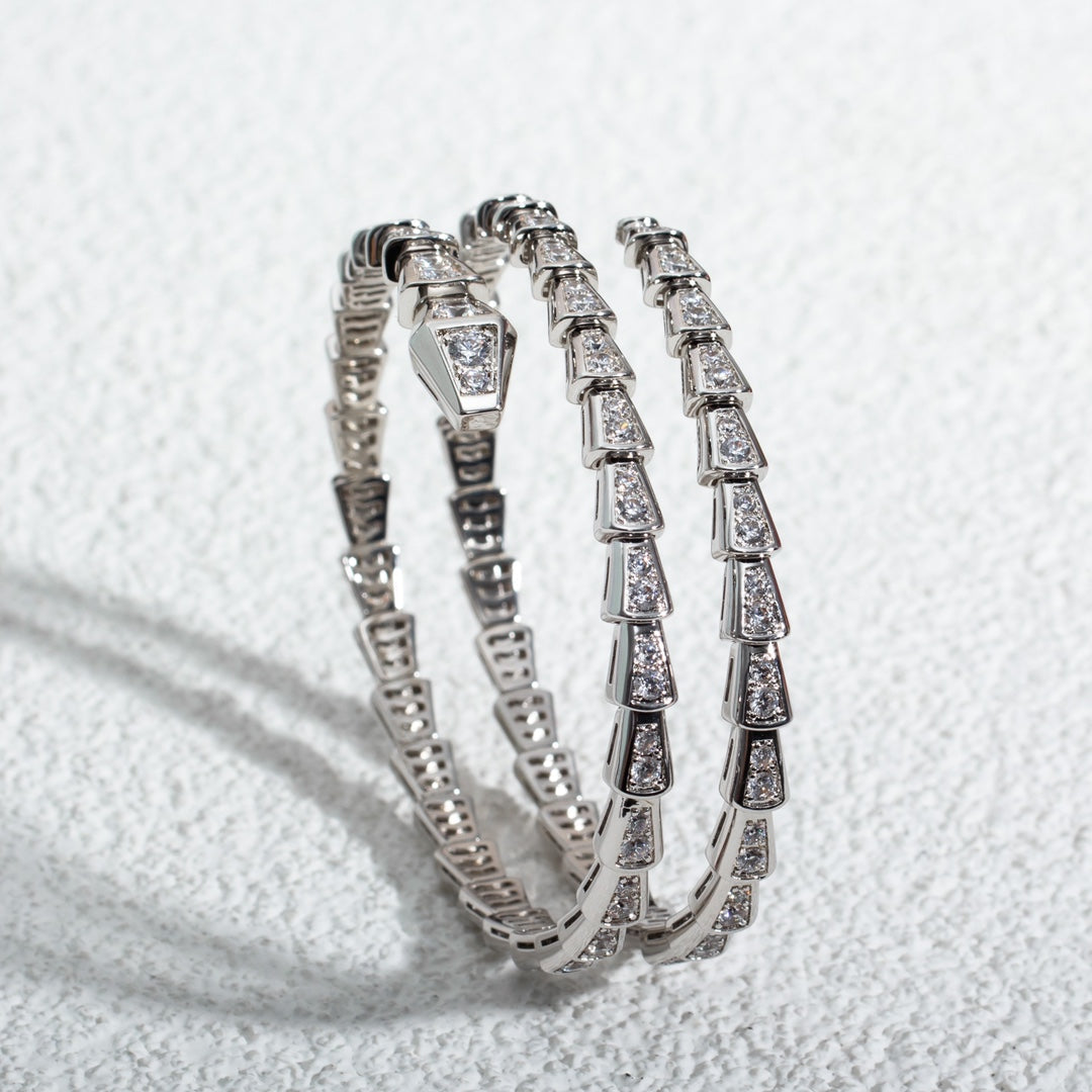 [Solara Jewelry]SERPENTI BRACELET SILVER DIAMOND DOUBLE ROW