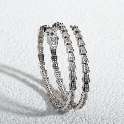 [Solara Jewelry]SERPENTI BRACELET SILVER DIAMOND DOUBLE ROW