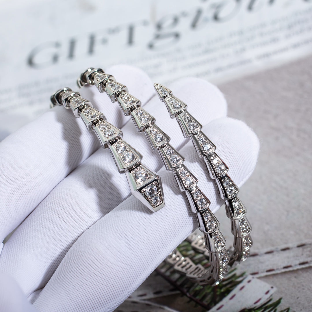 [Solara Jewelry]SERPENTI BRACELET SILVER DIAMOND DOUBLE ROW