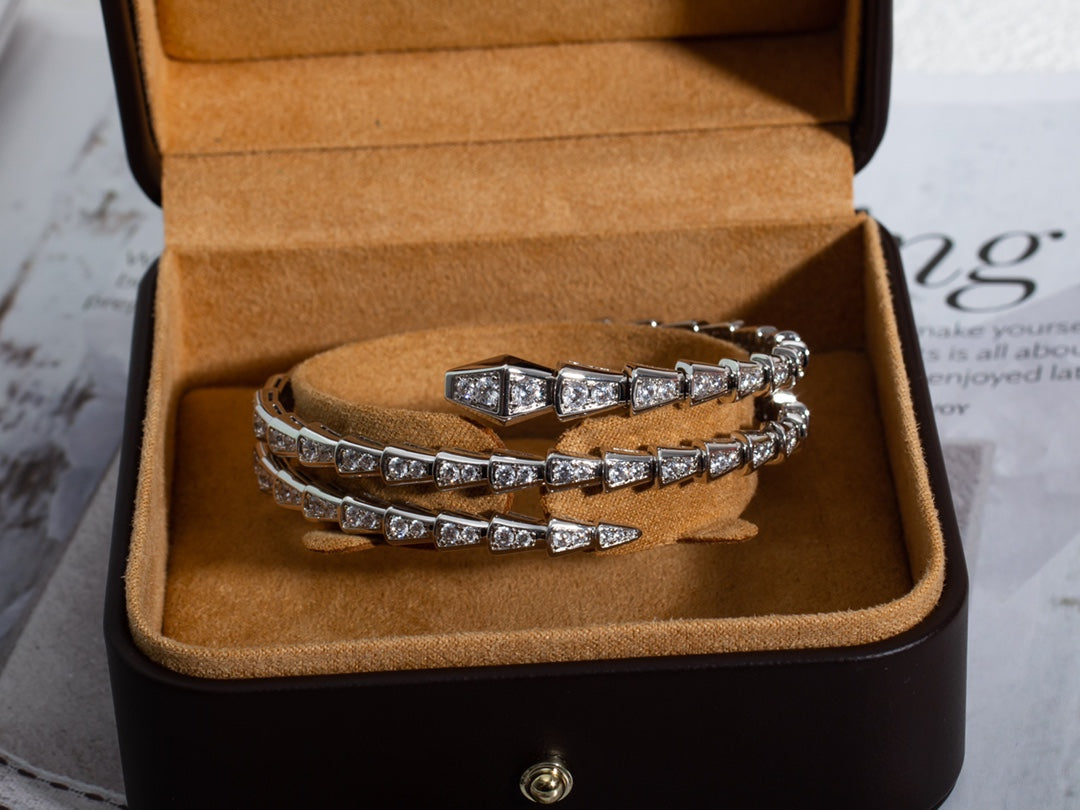 [Solara Jewelry]SERPENTI BRACELET SILVER DIAMOND DOUBLE ROW