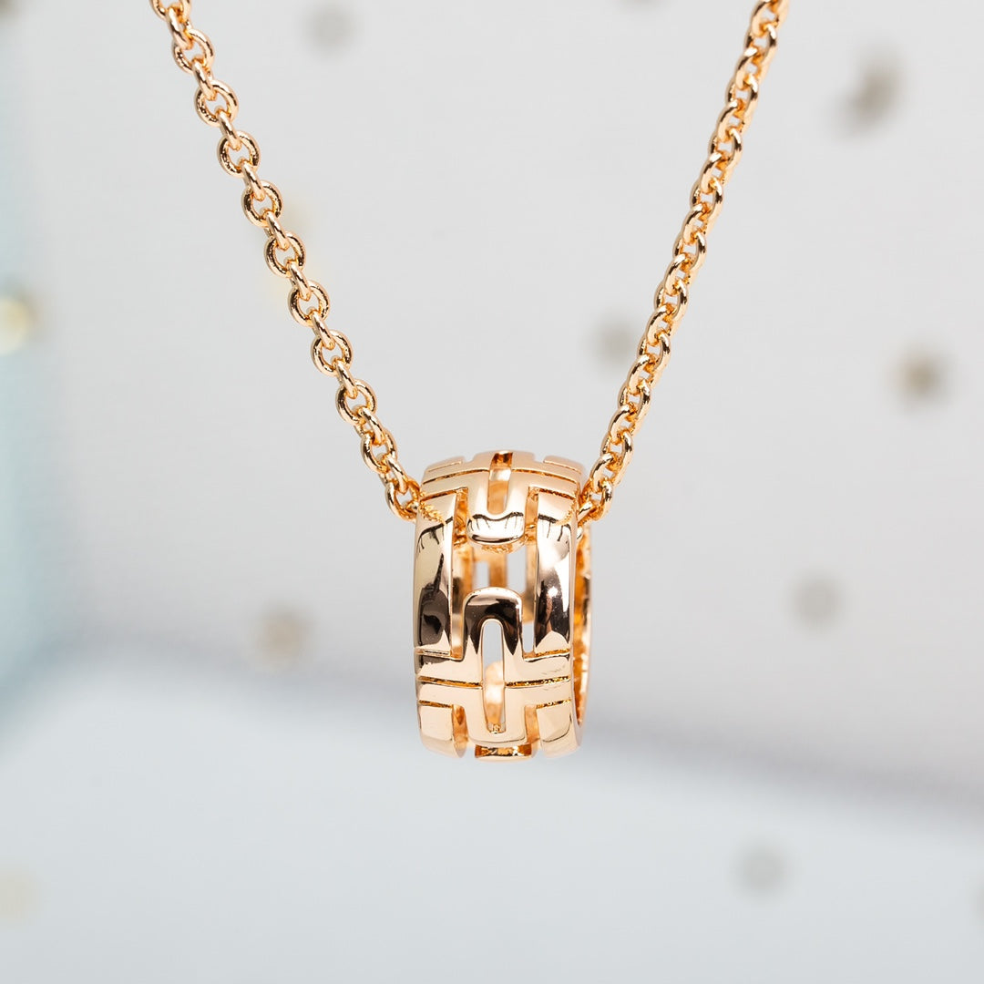 [Solara Jewelry]PARENTESI NECKLACE PINK GOLD