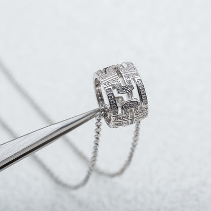 [Solara Jewelry]PARENTESI NECKLACE SILVER DIAMOND