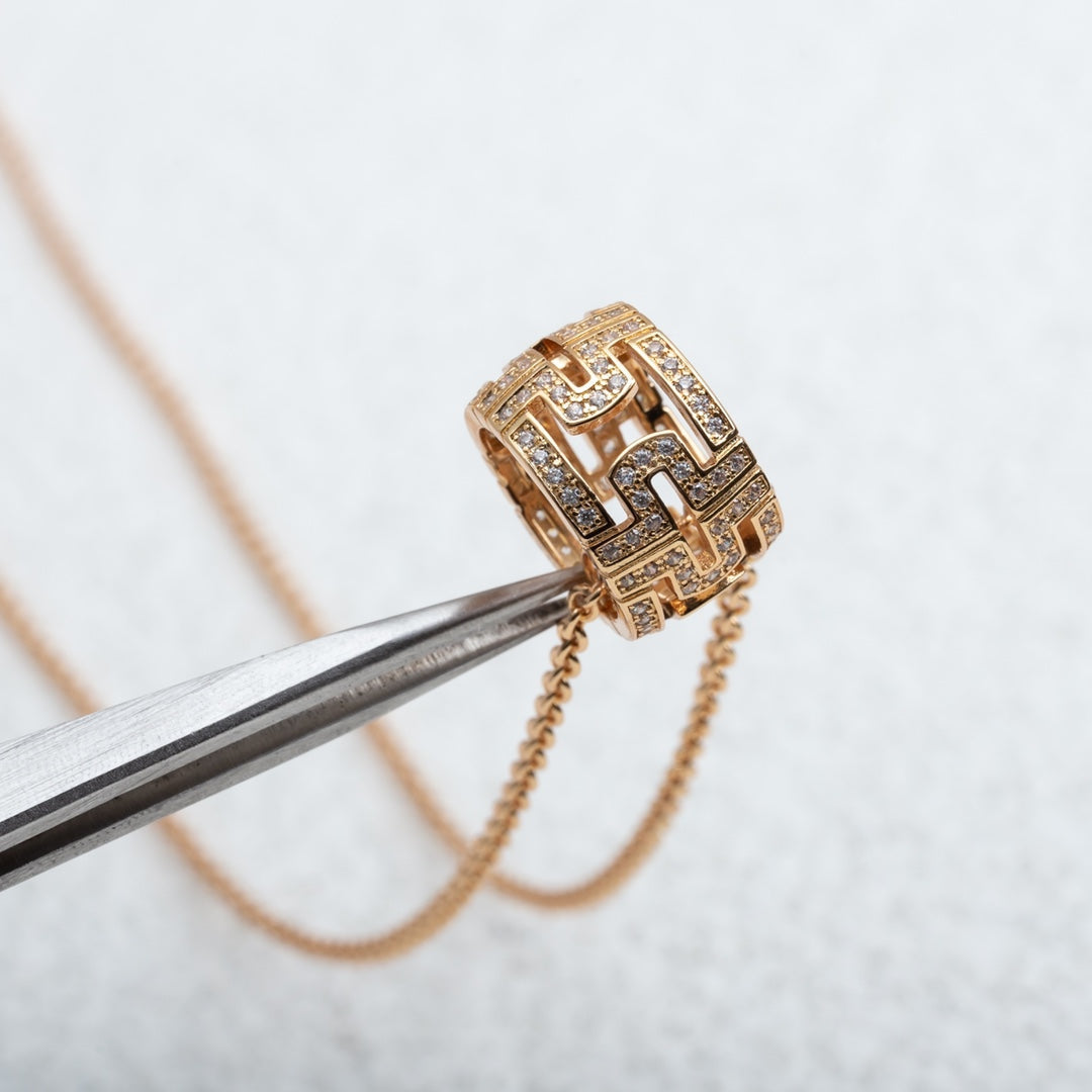 [Solara Jewelry]PARENTESI NECKLACE PINK GOLD DIAMOND