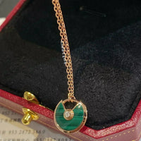 [Solara Jewelry]AMULETTE ROSE GOLD MALACHITE NECKLACE