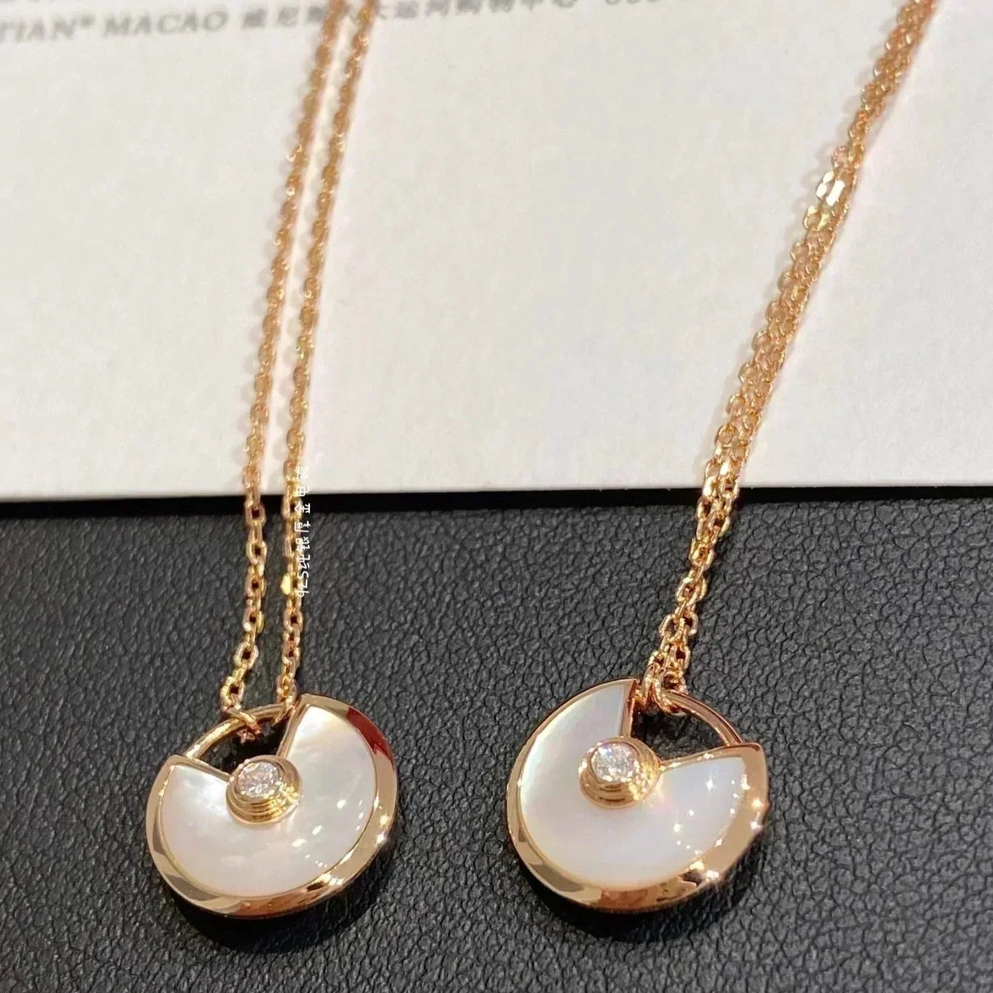 [Solara Jewelry]AMULETTE ROSE GOLD MOP NECKLACE