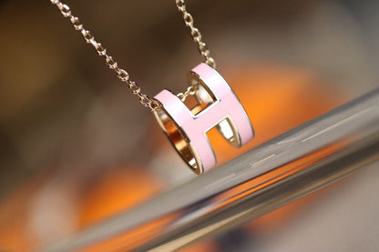 [Solara Jewelry]POP H PEDANT PINK GOLD