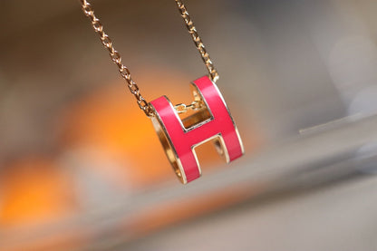 [Solara Jewelry]POP H PEDANT PINK GOLD