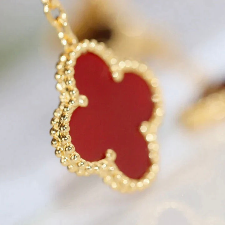 [Solara Jewelry]CLOVER  2 MOTIF  TIGER EYE CARNELIAN EARRINGS