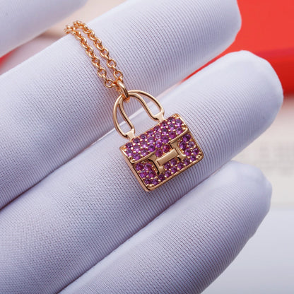 [Solara Jewelry]CONSTANCE PEDANT PURPLE DIAMOND NECKLACE