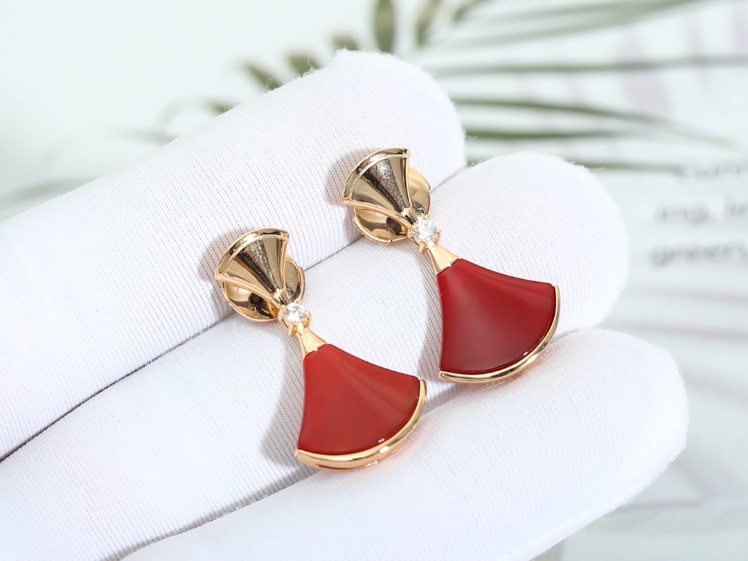 [Solara Jewelry]DREAM Carnelian PINK GOLD EARRINGS