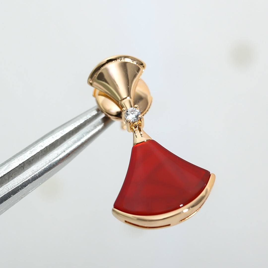 [Solara Jewelry]DREAM Carnelian PINK GOLD EARRINGS