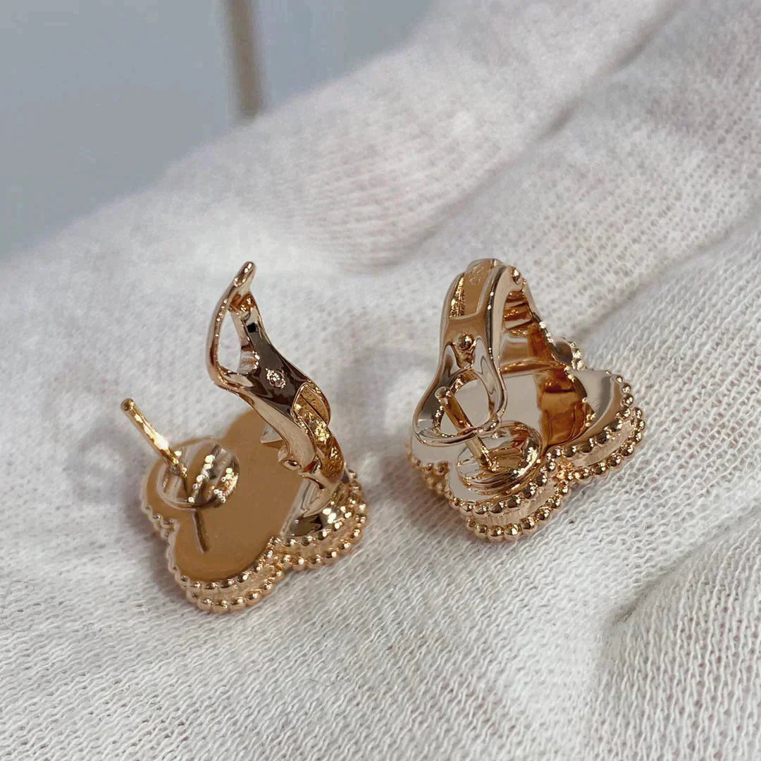 [Solara Jewelry]CLOVER MEDIUM 1 MOTIFS CARNELIAN  DIAMOND earrings
