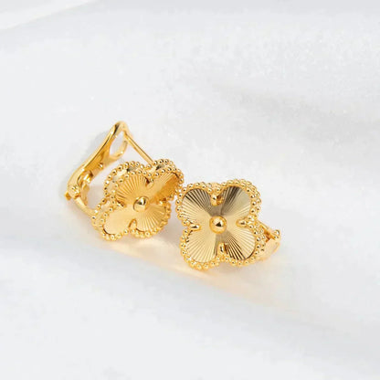 [Solara Jewelry]CLOVER MEDIUM 1 MOTIFS LASER EARRINGS