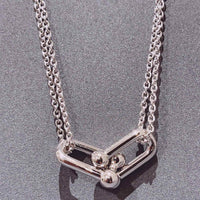 [Solara Jewelry]HARDWEAR DOUBLE LINK PEDANT SILVER NECKLACE