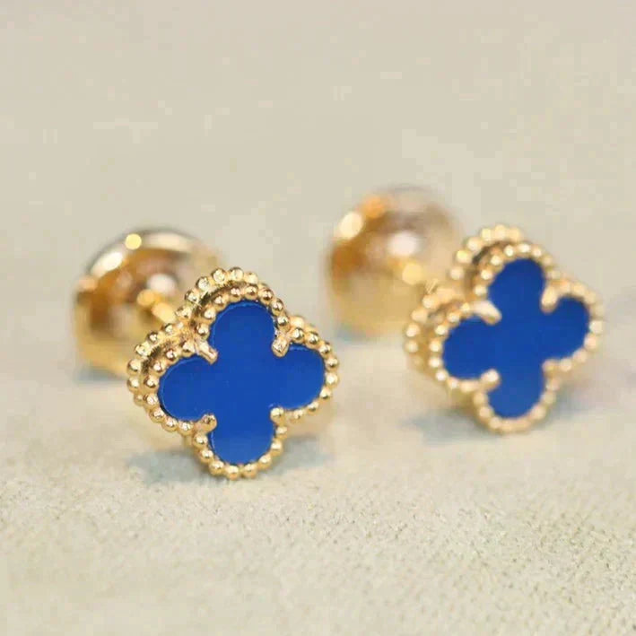 [Solara Jewelry]CLOVER MINI 9.5MM TURQUOISE EARRINGS