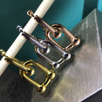 [Solara Jewelry]HARDWARE DROP EARRINGS DOUBLE LINK