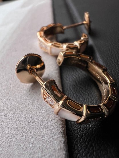 [Solara Jewelry]SERPENTI MOP PINK GOLD EARRINGS