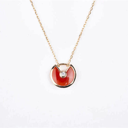 [Solara Jewelry]AMULETTE GOLD CARNELIAN ONYX NECKLACE