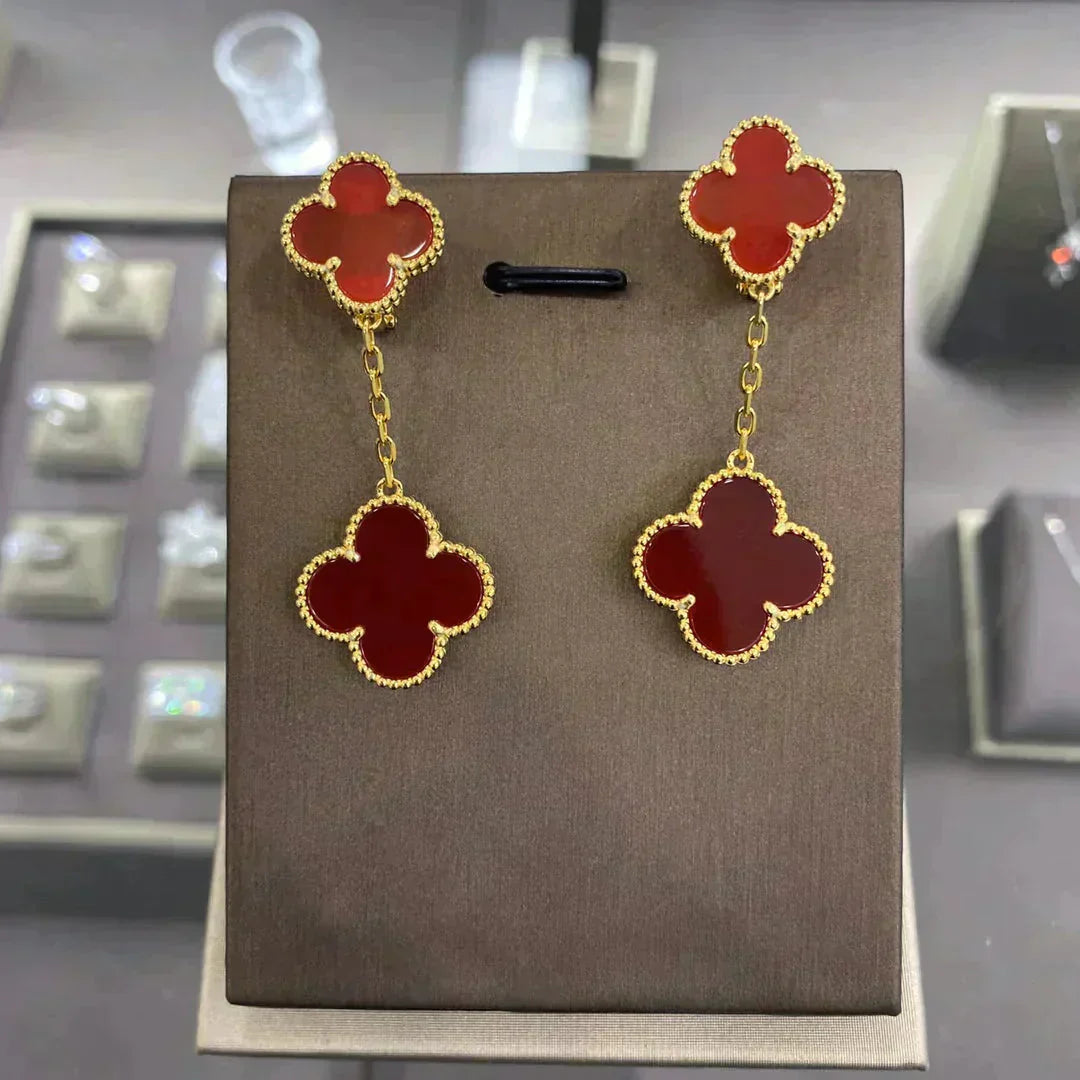 [Solara Jewelry]CLOVER 2 MOTIFS  EARRINGS (MULTIPLE CHOICESC