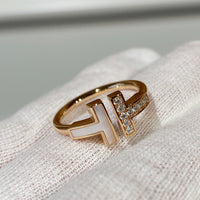 [Solara Jewelry]T WIRE MOP DIAMOND RING PINK GOLD