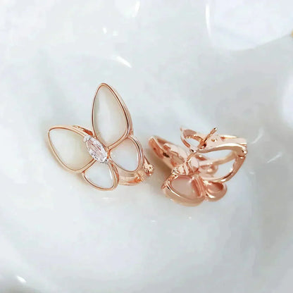 [Solara Jewelry]BUTTERFLY MOP DIAMOND EARRINGS