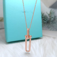 [Solara Jewelry]HARDWEAR DROP DOUBLE LINK PEDANT NECKLACE