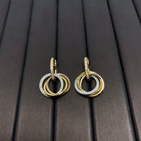 [Solara Jewelry]TRINITY EARRINGS GOLD DIAMOND