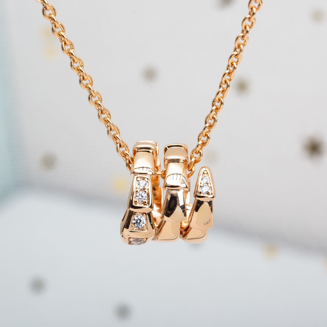 [Solara Jewelry]SERPENTI PINK GOLD NECKLACE DIAMOND