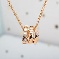 [Solara Jewelry]SCHLANGEN-HALSKELLTE AUS ROSÉGOLD MIT DIAMANTEN