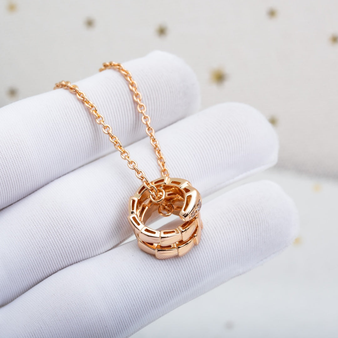 [Solara Jewelry]SERPENTI PINK GOLD NECKLACE DIAMOND