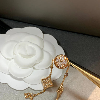 [Solara Jewelry]STAR AND SUN 4 MOTIFS GOLD DIAMONDS BRACELET