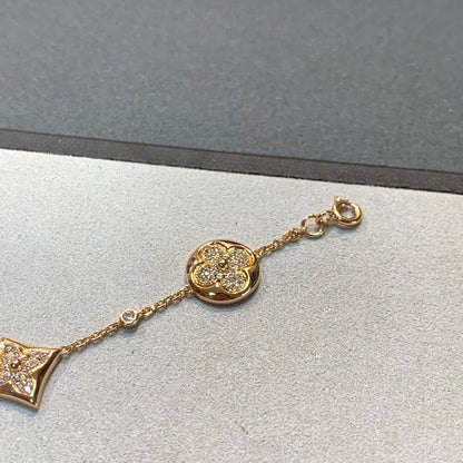 [Solara Jewelry]STAR AND SUN 4 MOTIFS GOLD DIAMONDS BRACELET