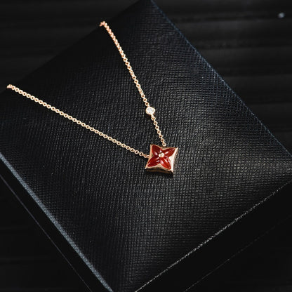 [Solara Jewelry]STAR NECKLACE PINK GOLD 1 DIAMOND