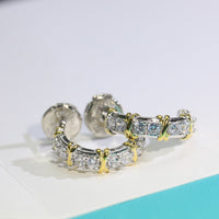 [Solara Jewelry]TWENTY STONE HOOP GOLD EARRINGS