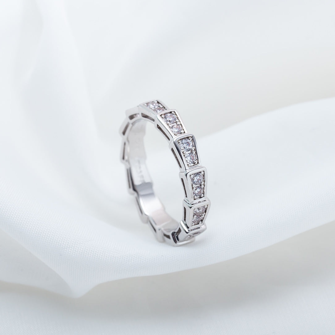 [Solara Jewelry]SERPENTI RING SILVER DIAMOND PAVED 3MM