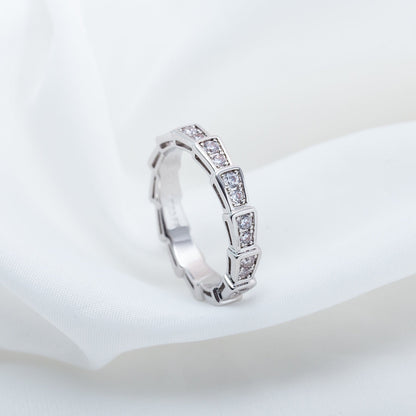 [Solara Jewelry]SERPENTI RING SILVER DIAMOND PAVED 3MM