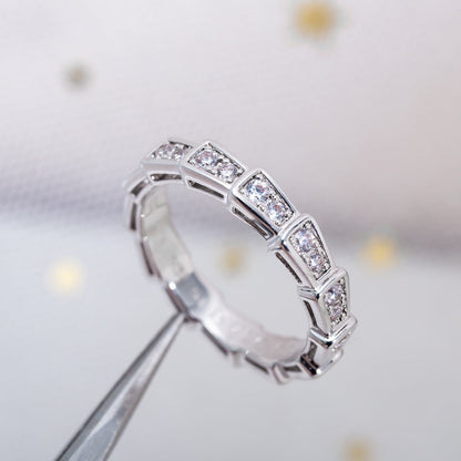 [Solara Jewelry]SERPENTI RING SILVER DIAMOND PAVED 3MM