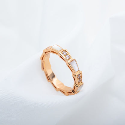 [Solara Jewelry]SERPENTI RING PINK GOLD DIAMOND MOP 3MM