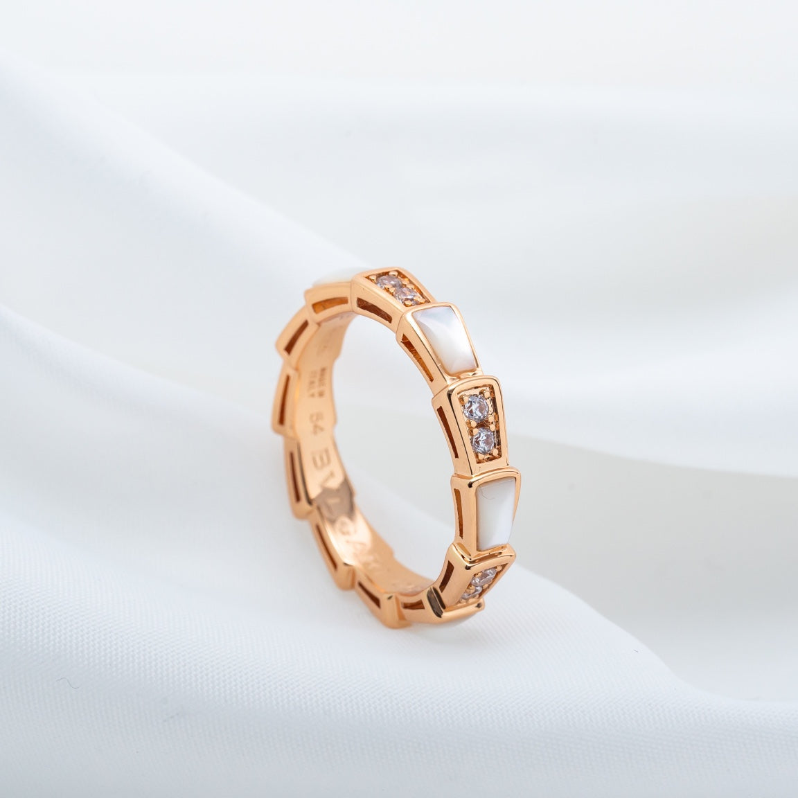 [Solara Jewelry]SERPENTI RING PINK GOLD DIAMOND MOP 3MM