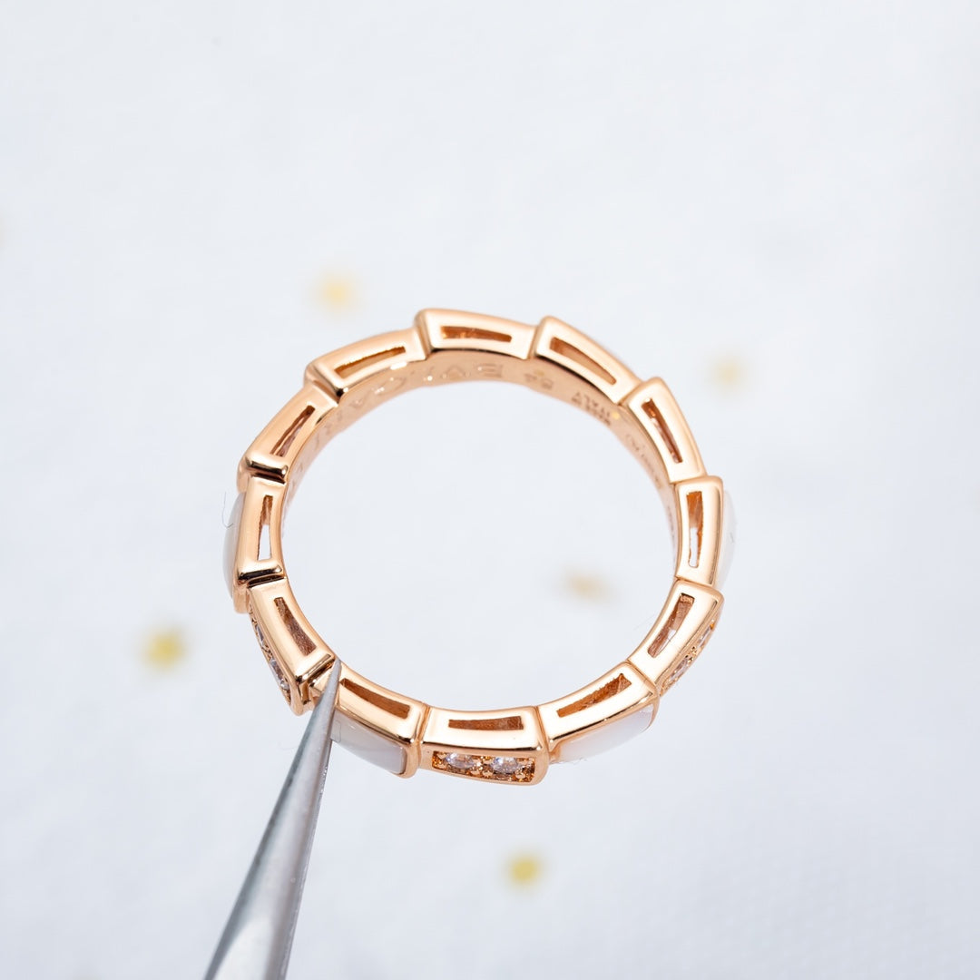 [Solara Jewelry]SERPENTI RING PINK GOLD DIAMOND MOP 3MM