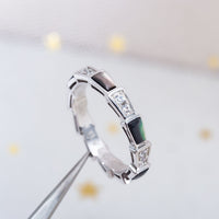 [Solara Jewelry]SERPENTI RING SILVER  DIAMOND BLACK MOP 3MM