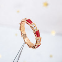 [Solara Jewelry]SERPENTI RING PINK GOLD CARNELIAN DIAMOND 3MM