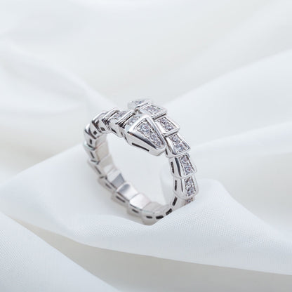 [Solara Jewelry]SERPENTI RING SILVER DIAMOND PAVED 4MM