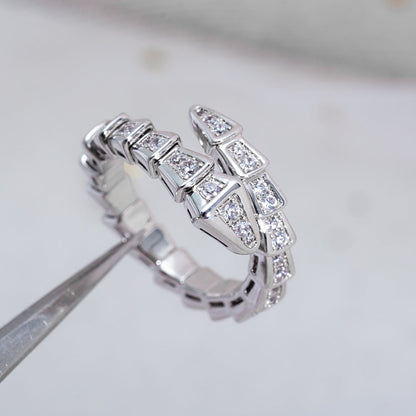 [Solara Jewelry]SERPENTI RING SILVER DIAMOND PAVED 4MM