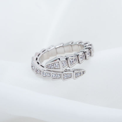 [Solara Jewelry]SERPENTI RING SILVER DIAMOND PAVED 4MM