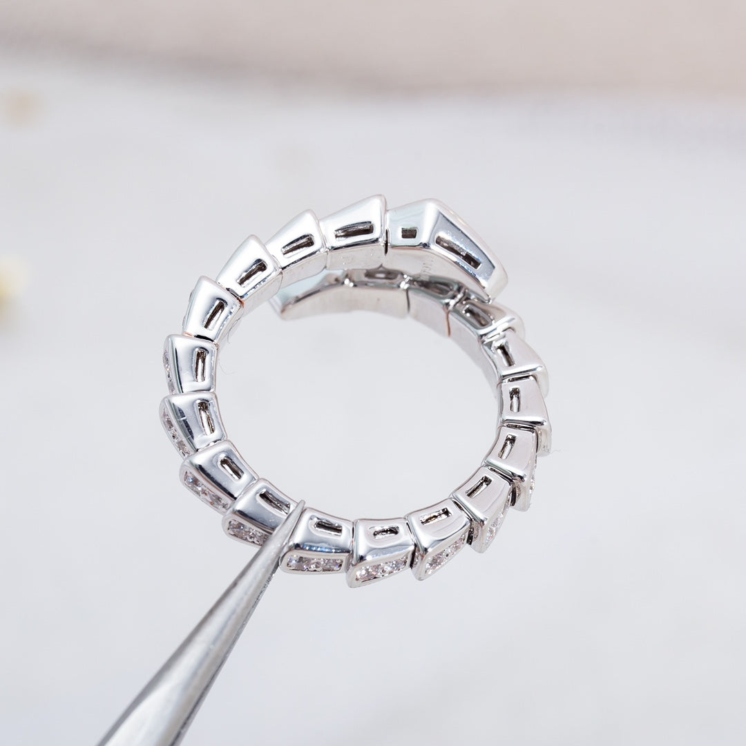 [Solara Jewelry]SERPENTI RING SILVER DIAMOND PAVED 4MM