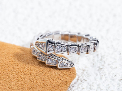 [Solara Jewelry]SERPENTI RING SILVER DIAMOND PAVED 4MM