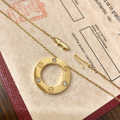 [Solara Jewelry]LOVE NECKLACE 16MM 3 DIAMONDS